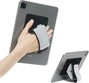 TFY Padded Hand Strap Fastening Tape Adhesive Patch - DIY Detachable Holder for Smartphones, Tablets - Compatible with iPad 9th Gen/Pro 12.9 in/Mini 6 / Air 5 / Galaxy Tab/Fire and More (Gray)