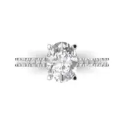 2.71ct Oval Anniversary Engagement Bridal Accent Promise Ring 14k White Gold