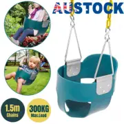 High Back Full Bucket Basket Baby Toddler Swing Seat Fully Assembled Green NEW
