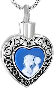 DOTUIARG Memorial Urn Jewelry Mom in Heart Pendant Necklace Pet/Human Ash Holder Keepsake
