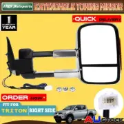 1x Chrome Right Electric Towing Mirror for Mitsubishi Triton MN ML w/ Indicator