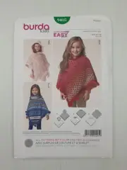 Burda Sewing Pattern 9405 Child Poncho 3 styles Size US 3-8 EUR 98-128 NEW