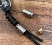 Titanium + Brass Parachute Cord Bead Necklace Keychain Pendant Lanyard EDC Bead