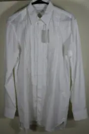 Dries Van Noten Pleated Chambers Tuxedo Shirt Size 46 Small Brand New