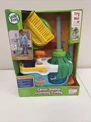 Clean Sweep Learning Caddy Kids Mop and Broom Cleaning Toy Set for Ages 3-5 Blue