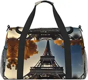 [EdWal] Beautiful Eiffel Tower Paris Print Weekender Bags for Women,Travel Bags Personal Item Travel Bag Luggage Bag Travel Accessories, Black, One Size
