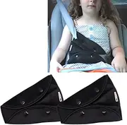 2 PCS Premium Seat Belt Adjuster for Kids & Adults, Premium Material for Comfort. Seat Belt Clips for Safety Cover Positioner, Shoulder Neck Strap Adjuster, Car seat Belt Adjuster (Black)