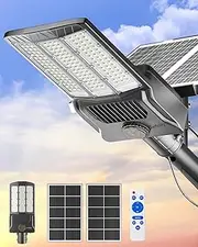 Gefolly SL-10500W Solar Street Lights Outdoor, 800000LM Commercial Parking Lot Light Dusk to Dawn IP67 Waterproof 6500K Solar Security Flood Lights Solar Lamp for Yard, Road