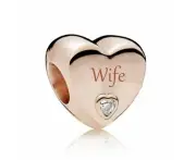 S925 Silver & Rose Gold Family Love - Wife Heart Charm YOUnique Designs Pandora compatible