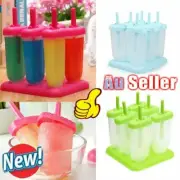 6 Pack Ice Cream Mould Block Frozen Molds Icy Pole Jelly Pop Popsicle Maker