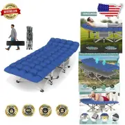 Portable 28-Inch Folding Camping Cot with Mattress - Heavy Duty, 500lbs Support