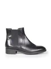 Black Leather Lasercut Chelsea Boots