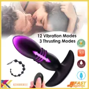 Male Thrusting Prostate Massager Vibrator Anal Plug Telescopic Butt Plug Sex Toy