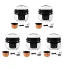 2L Rice Cooker Food Container with Steaming Tray with Service Spoon Soup Pot