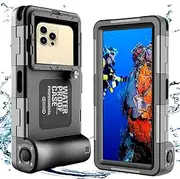 ZLIME Waterproof Mobile Phone Case 7.0 Inch Underwater Waterproof Mobile Phone Case Waterproof Swimming Bathing for iPhone Samsung Huawei OnePlus Xiaomi Redmi Motorola (Black)