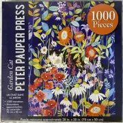 GARDEN CAT Floral 1,000 PIECE JIGSAW PUZZLE By Inc. Peter Pauper Press 2019