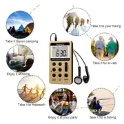 Pocket AM FM Radio Rechargeable Stereo Earphone Walkman for Sport Retekess V112