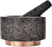 TRUFFULA FOREST - Nordic Dark Grey Granite Mortar and Pestle Rose Gold Base