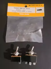(LOT OF 2) Archer THREAD/NUT MOUNT Toggle Switches 3 amp 125vac 1-SPST & 1-DPDT