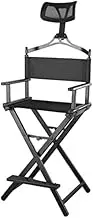Makeup Artist Chair with Headrest - Portable and Foldable Directors Chair for Experts - Sturdy Aluminum Frame, Lightweight and Convenient - Perfect for Makeup Artists and Directors at Work