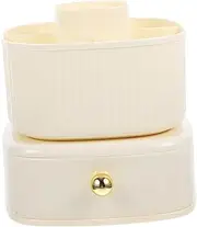 WOONEKY Practical Makeup Brush Storage Bucket Rotating Makeup Organizer with Drawers