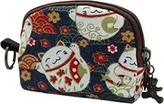 [FuninCrea] Coin Purses for Women Semicircle Small Purse Ladies with Animal Motif for Women and Girls, Women's Purse Canvas Mini Purse Women's Bag with Key Ring