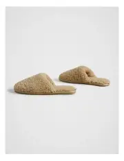 [Fine Day] Cloud Adult Sheepskin Slippers in Straw