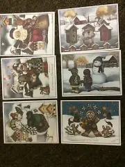 Vintage Greeting Cards Merry Christmas Set of 12 - 6 cards and 6 envelopes