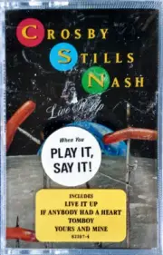 CROSBY, STILLS AND NASH - LIVE IT UP - CASSETTE TAPE + HYPE STICKER - SEALED
