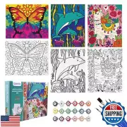 goldentime 3 Pack Kids Paint by Numbers Kit, Pre-Drawn Canvas Painting, Inclu
