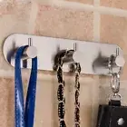 Stainless Steel Self-Adhesive 3-Hooks Towel Coat Closet Rack Hanger Organizer