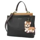 NEW Chala Convertible Satchel Crossbody Tote Black Bag CORGI Coin Purse gift