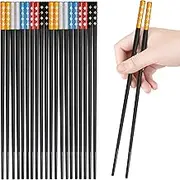 10 Pairs Fiberglass Chopsticks, Non-Slip Chopsticks, Dishwasher Safe for Chinese style Japanese Food Cooking Chopstick (9.5 inch Five colors)