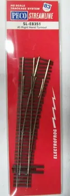 PECO SL-E8351 RIGHT HAND #5 TURNOUT CODE 83 NICKEL SILVER RAIL - ELECTROFROG