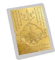 [Generic] Buddha Amulet Card, Thai Buddha Charm Amulet Card, Lucky Sign Scripture Runes, Collectibles Necklace Charm Religious Decor for Men Women