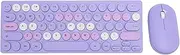 Wireless Keyboard and Mouse Combo, Retro 2.4G Wireless 64 Keys Keyboard with Auto Sleep, 1200dpi Mouse with Receiver, Cordless Keyboard for PC Laptop Computer (Purple)
