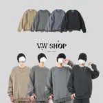 ✮V.W SHOP✮ 高街風四色刷毛大學T 日韓 歐美 街頭 復古 寬鬆 男女 純色 素面 基礎 打底