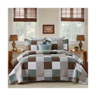 PANGUSHAN 100% Cotton Quilt Set King Size, Patchwork Plaid King Quilt Bedding...