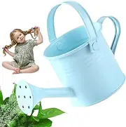 Small Watering Can,Plant Watering Can 2.8x4.7 Kids Watering Can with Handle, Rustproof Metal Watering Can, Portable Indoor Watering Can for Garden Light Blue