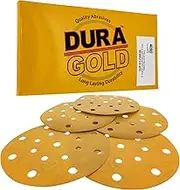 Premium 6" Gold Sanding Discs -800 Grit (Box of 50) - 17 Hole Pattern Dustless Hook & Loop Backing Sandpaper for DA Sanders, Aluminum Oxide Abrasive - Sand Automotive Paint Woodworking Wood