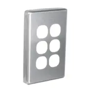 Clipsal C2036C-BA - 6 Gang Brushed Aluminium Cover (Classic Series)