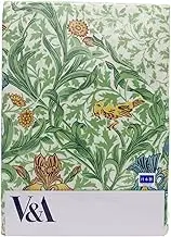 Romance Kosugi Official Nemuri Atelier V&A William Morris Duvet Cover, Double Long, 100% Cotton, Made in Japan, 40 Satin Futon Cover, Full Open Zipper, 10 Buttons in All Seasons, Iris