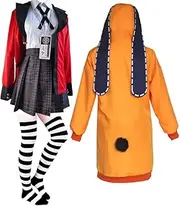 TOTENJS Anime Kakegurui Runa Yomozuki Cosplay Costume Orange Yomoduki Runa Coat