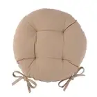 Round Dining Chair Seat Cushion Cotton Polyester Outdoor Dining 40cm Beige