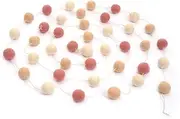 Glaciart One Felt Ball Garland - Pom Pom Garland - 12 Feet, 40 Balls, 3 Pastel Colors, Pom Pom Decorations, Nursery Decor, Bunting, Birthday Party Decorations, Carnival, Photo Prop