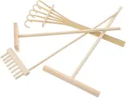 COSMEVIVI 4PCS Mini Zen Garden Tools Set Wooden Rake Kit for Tranquil Home Office Decor Sand Tabletop Accessories for Mindfulness Creative Expression Enhance Your Zen Atmosphere