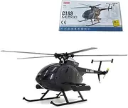 MD500 C189 RC Helicopter with Optical Flow Positioning, 1/28 Scale 2.4G 4CH Single-Rotor 6G/3D Flips Remote Control Helicopter, RC Aircraft for Adults (RTF Version)