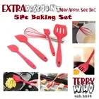 AU 5pc Silicone Heat Resistant Spatula Brush Whisk Cook Baking Tool Utensil Set