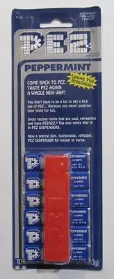 PEZ Mint on Card MOC Retired REGULAR REMAKE PEPPERMINT Red 1995