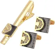 DRBASJHFO Necktie Bar Pinch Clip,Classic Tie Clips, Golden Tie Clip Cufflinks Suit Exquisite Suit Sleeve Nail Collar Clip Dress Men's Clothing Accessories